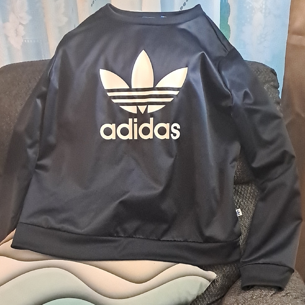Adidas Navy Sweatshirt with White Trefoil Logo